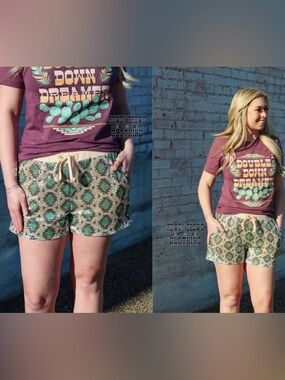Rowdy Crowd Clothing Sequin Aztec Shorts